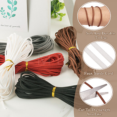  50 Yards 5 Colors Flat Faux Suede Cord LW-TA0001-03-1