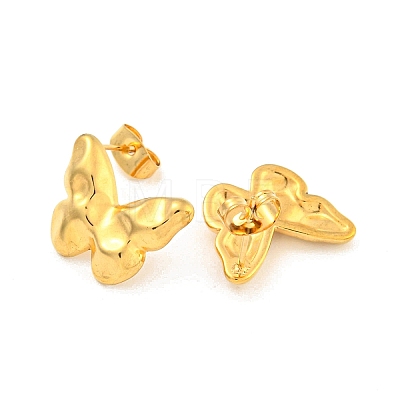 Butterfly 304 Stainless Steel Ear Studs EJEW-L290-031G-1