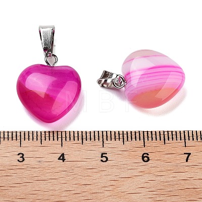 Natural Banded Agate Charms LS-HEAR-PW0001-057-31-1