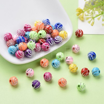 Plating Acrylic Beads PACR-S188-8mm-M-1