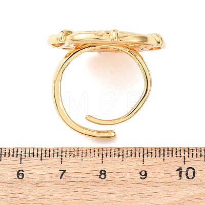 Flower Brass Cuff Ring Components KK-G551-04G-1