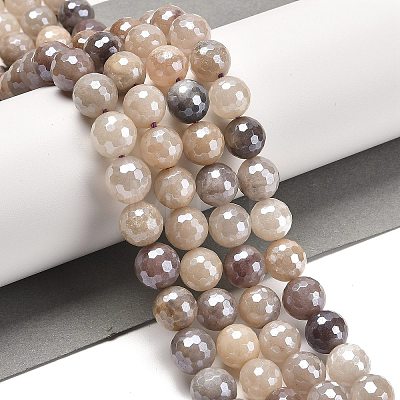 Electroplated Natural Quartz Round Beads Strands G-L598-A06-01-1