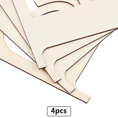 Letter E Shape Unfinished Wood Slices DIY-GA0001-13-1