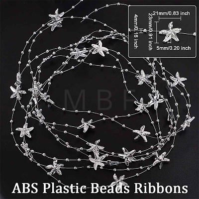 ABS Plastic Beads Ribbons OCOR-WH0066-82B-1