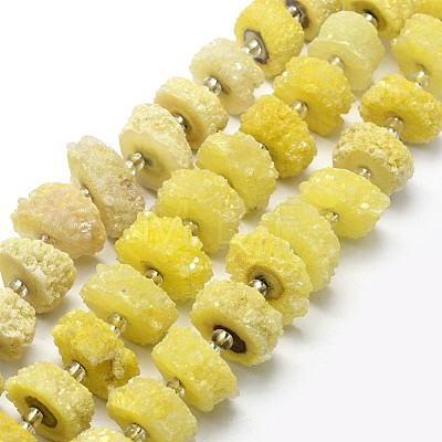 Natural Druzy Quartz Crystal Beads Strands G-F582-B02-1