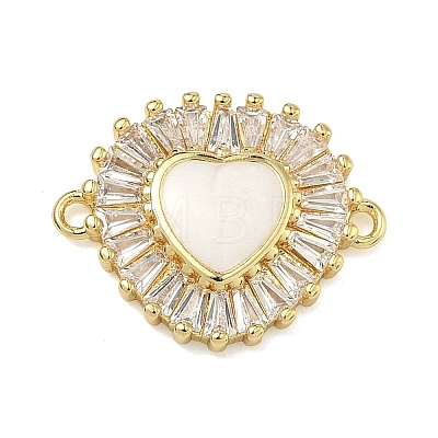 Brass Pave Clear Cubic Zirconia Connector Charms KK-A293-12G-04-1