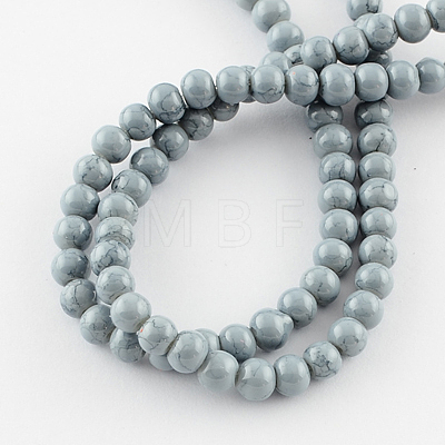 Spray Painted Glass Beads Strands X-GLAD-S075-6mm-72-1