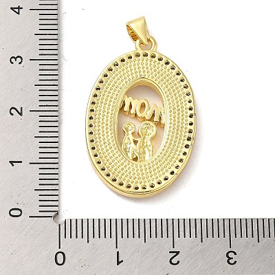 Mother's Day Brass Micro Pave Clear Cubic Zirconia Pendants FIND-Z041-21A-1
