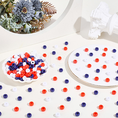 750Pcs 3 Colors Opaque Plastic Beads KY-PA0001-20-1