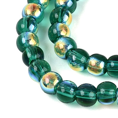 Electroplate Transparent Glass Beads Strands EGLA-Q132-4MM-A07-1