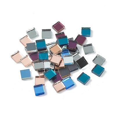 Mirror Surface Square Mosaic Tiles Glass Cabochons DIY-P045-14-1