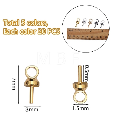 100Pcs 5 Colors Brass Cup Peg Bails Pendants KK-SZ0005-26-1