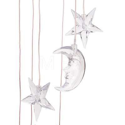 LED Solar Powered Star & Moon Wind Chime HJEW-I009-15-1