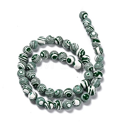 Synthetic Malachite Beads Strands G-I199-32-8mm-L-1