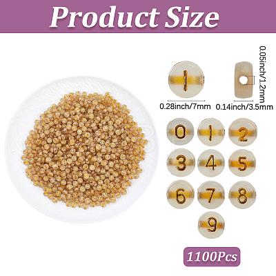 1100Pcs Luminous Acrylic Beads MACR-PA0001-82-1