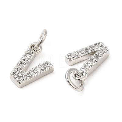 Brass Micro Pave Grade AAA Cubic Zirconia Charms ZIRC-P067-11P-V-NR-1