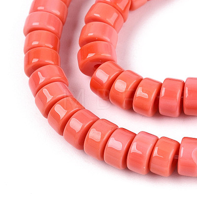 Opaque Solid Color Glass Beads Strands X-GLAA-N026-3x6mm-05-1
