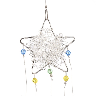 Star Iron Colorful Chandelier Decor Hanging Prism Ornaments HJEW-P012-03P-1