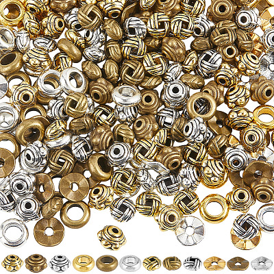 240Pcs 12 Styles Tibetan Style Alloy Spacer Beads TIBE-SC0002-59C-1