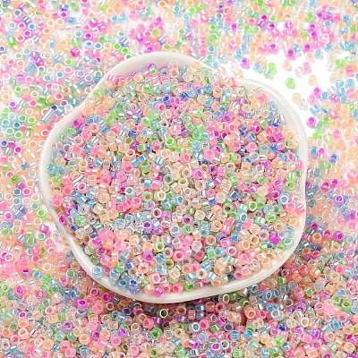 Electroplate Transparent Glass Seed Beads SEED-S042-16A-09-1