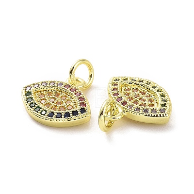 Brass Micro Pave Colorful Cubic Zirconia Charms KK-E068-VF081-1