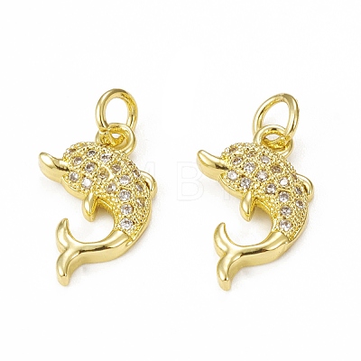 Brass Micro Pave Cubic Zirconia Pendants KK-E068-VB296-1