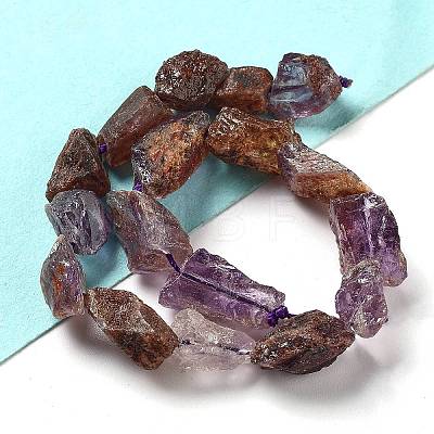 Raw Rough Natural Purple Lodolite Quartz Beads Strands G-P528-B06-02-1