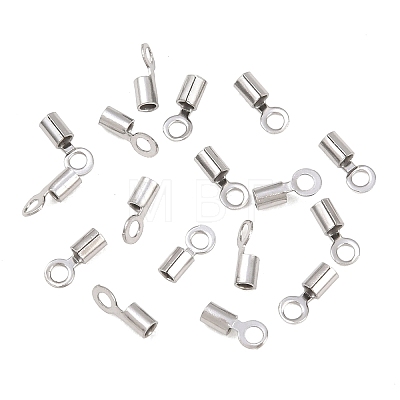 304 Stainless Steel Fold Over Crimp Cord Ends STAS-P434-05C-P-1