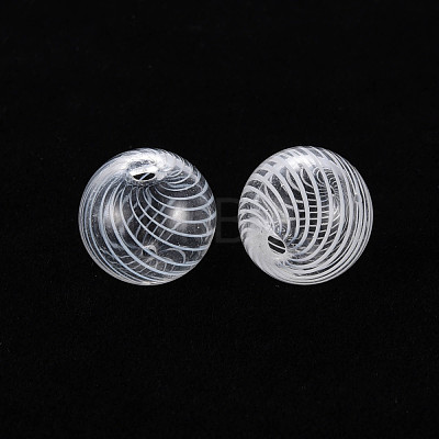 Transparent Handmade Blown Glass Globe Beads GLAA-T012-33B-1