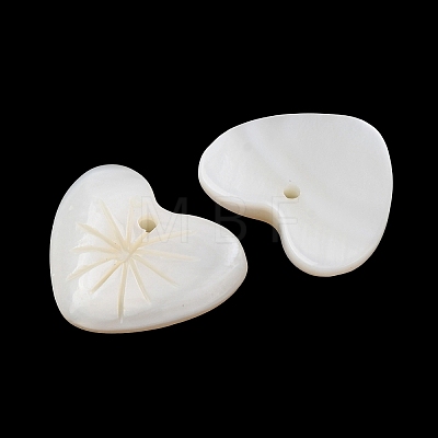 Natural Freshwater Shell Carved Pendants SHEL-K006-70A-1