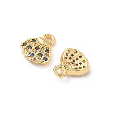 Brass Micro Pave Cubic Zirconia Charms X1-KK-C099-01H-G-1