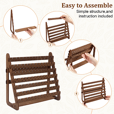 9-Tier Wood Jewelry Earring Display Stands EDIS-WH0041-04-1