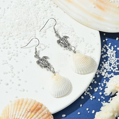 Alloy Turtle Dangle Earrings EJEW-JE05649-1