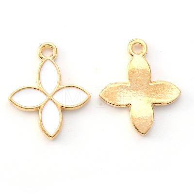 Light Gold Plated Alloy Enamel Pendants X-ENAM-R136-15A-1