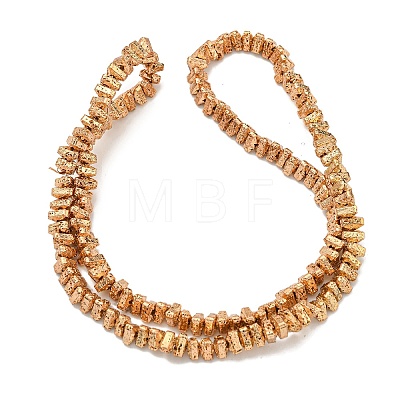 Electroplated Natural Lava Rock Beads Strands G-I360-H02-02-1