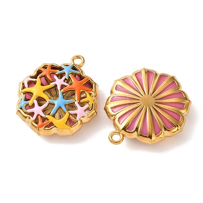 304 Stainless Steel Enamel Pendants SA-L002-13G-1