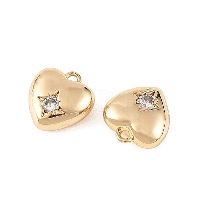SHEGRACE Valentine's Day Brass Micro Pave Clear Cubic Zirconia Charms XGRQ4N358-737G-1