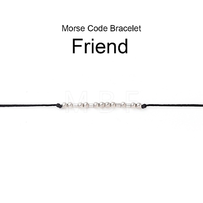 Unisex Adjustable Morse Code Bracelets BJEW-JB05011-02-1