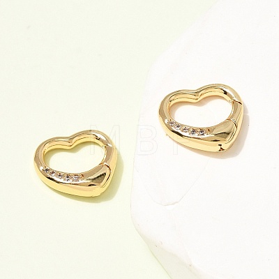 Brass Micro Pave Clear Cubic Zirconia Spring Gate Rings ZIRC-F146-01B-1