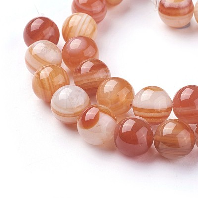 Natural Red Agate Beads Strands G-F619-38-10mm-1