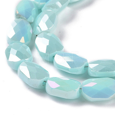 Faceted Electroplated Glass Beads Strands GLAA-G092-D05-1