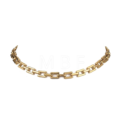 8MM 304 Stainless Steel Rectangle Link Chain Necklaces for Men Women NJEW-JN06084-1