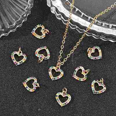 SHEGRACE Valentine's Day Brass Colorful Cubic Zirconia Charms XGRQ3P724-570G-1
