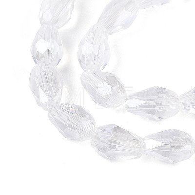 Transparent Teardrop Glass Beads Strands GLAA-T025-79A-01-1