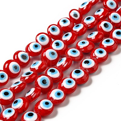 Handmade Evil Eye Lampwork Beads Strands LAMP-E030-03-1