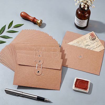 80Pcs Retro Buckle Blank Kraft Paper Envelopes DIY-WA0001-41-1
