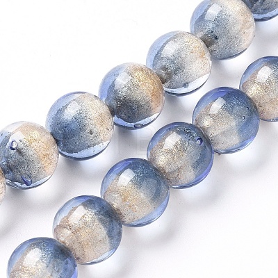 Lampwork Silver Foil Glass Beads Strands FOIL-G028-01F-1