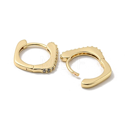 Brass Micro Pave Clear Cubic Zirconia Hoop Earrings EJEW-E295-28KCG-1
