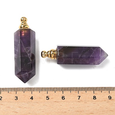 Faceted Natural Amethyst Pointed Pendants G-H252-F01A-1