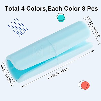 Gorgecraft 32Pcs 4 Colors ABS Plastic Bed Sheet Grippers AJEW-GF0007-28-1